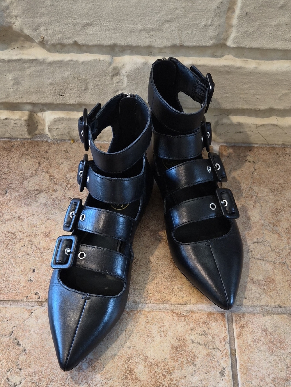 Ash Black Leather Flats. Made In Italy.